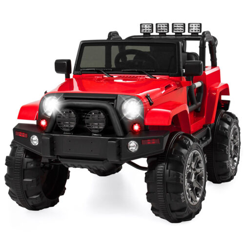 3-Speed Ride-On Truck Toy with Remote Control and LED Lights for Kids, 12V Durable Design