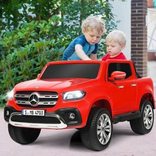 12V 2-Seater Children's Ride On Car Licensed Mercedes Benz X Class Remote Control with Storage Compartment-Red