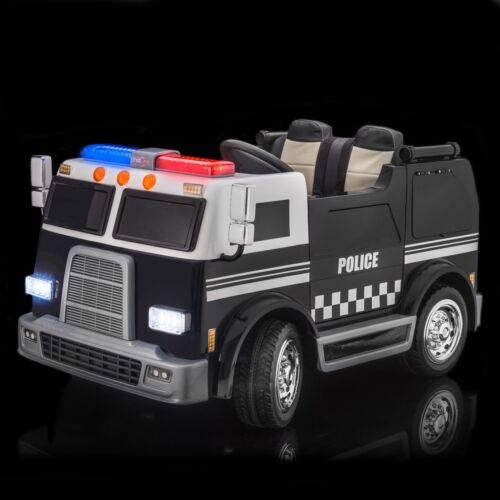 SUPERtrax® Large Truck Emergency Children's Ride On 4WD Law Enforcement Vehicle - Ebony.