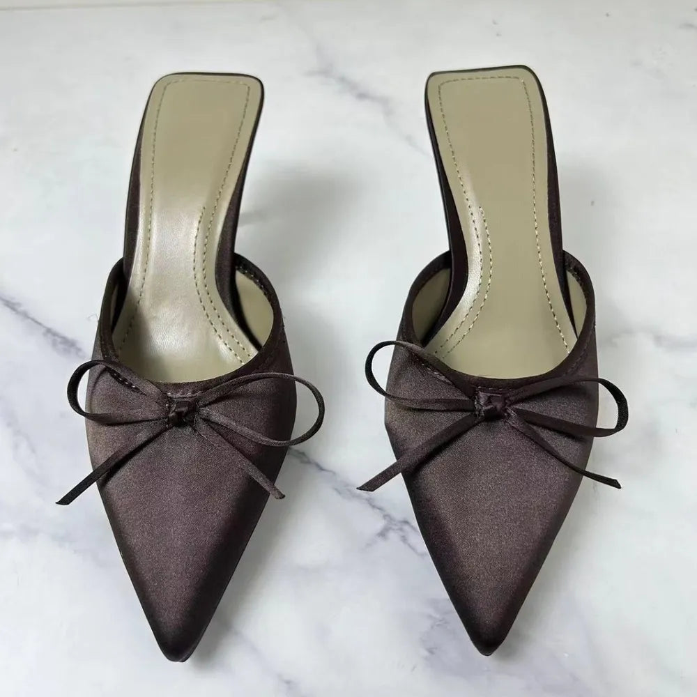 Satin Pointed Toe Pumps