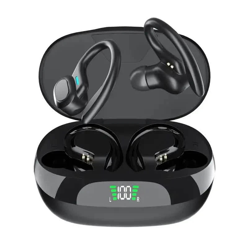 SP16 Wireless Earbuds Headphones with Microphone, Sports Earhook and LED Display Charging Case