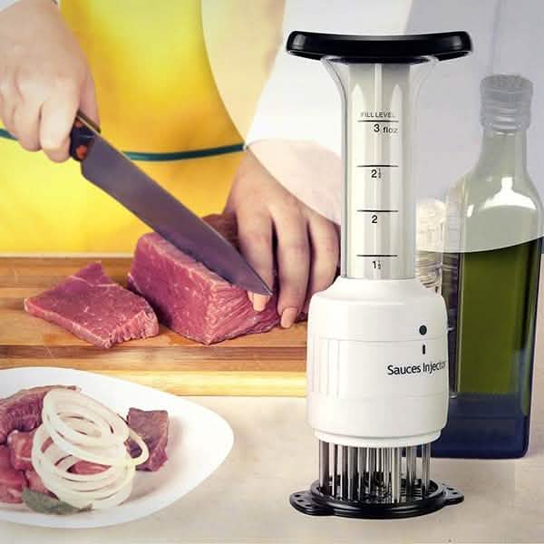Stainless Steel Seasoning and Marinade Injector Needle Meat Tenderizer