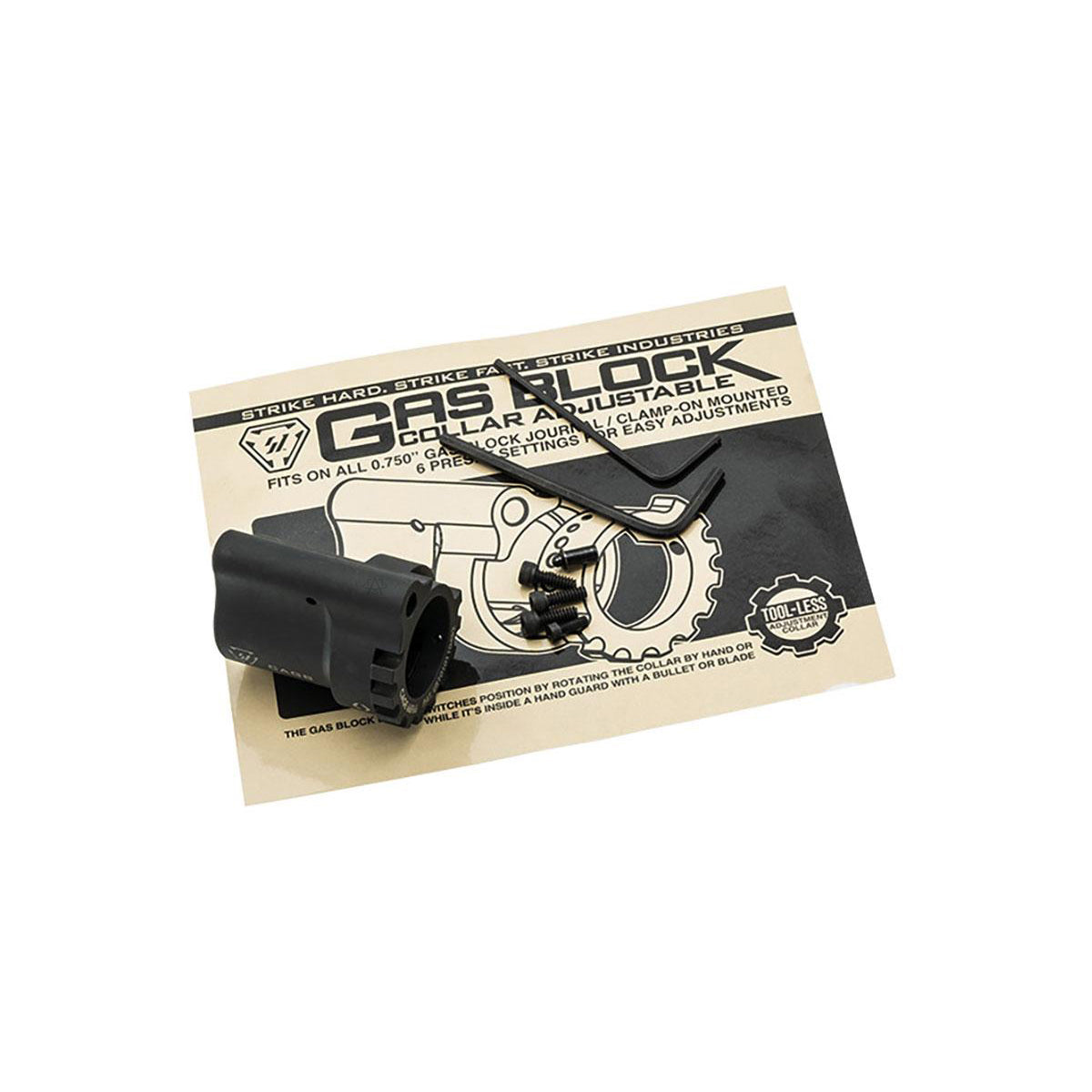 Strike Industries Collar Adjustable Gas Block - For AR15 w/ 0.750" Journal Atomic Defense