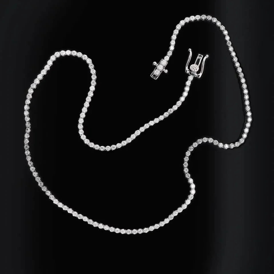 14K White Gold 3.50CT Lab-Grown Diamond Tennis Necklace