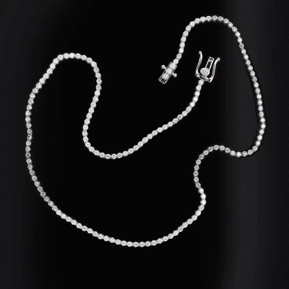 14K White Gold 3.50CT Lab-Grown Diamond Tennis Necklace