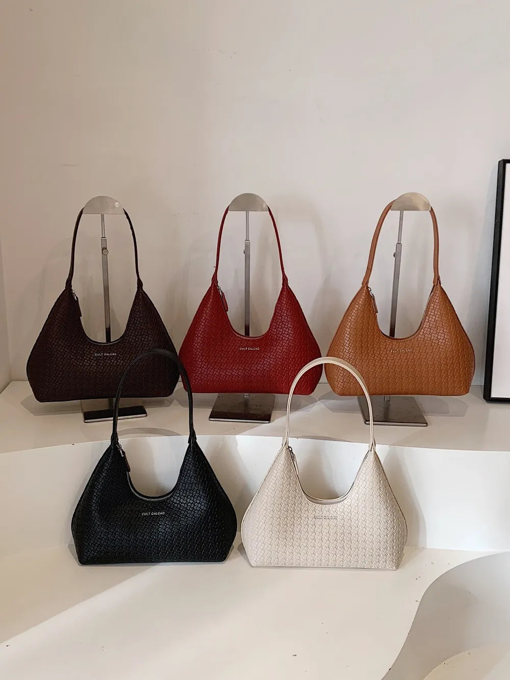 Texture PU Leather Shoulder Bag