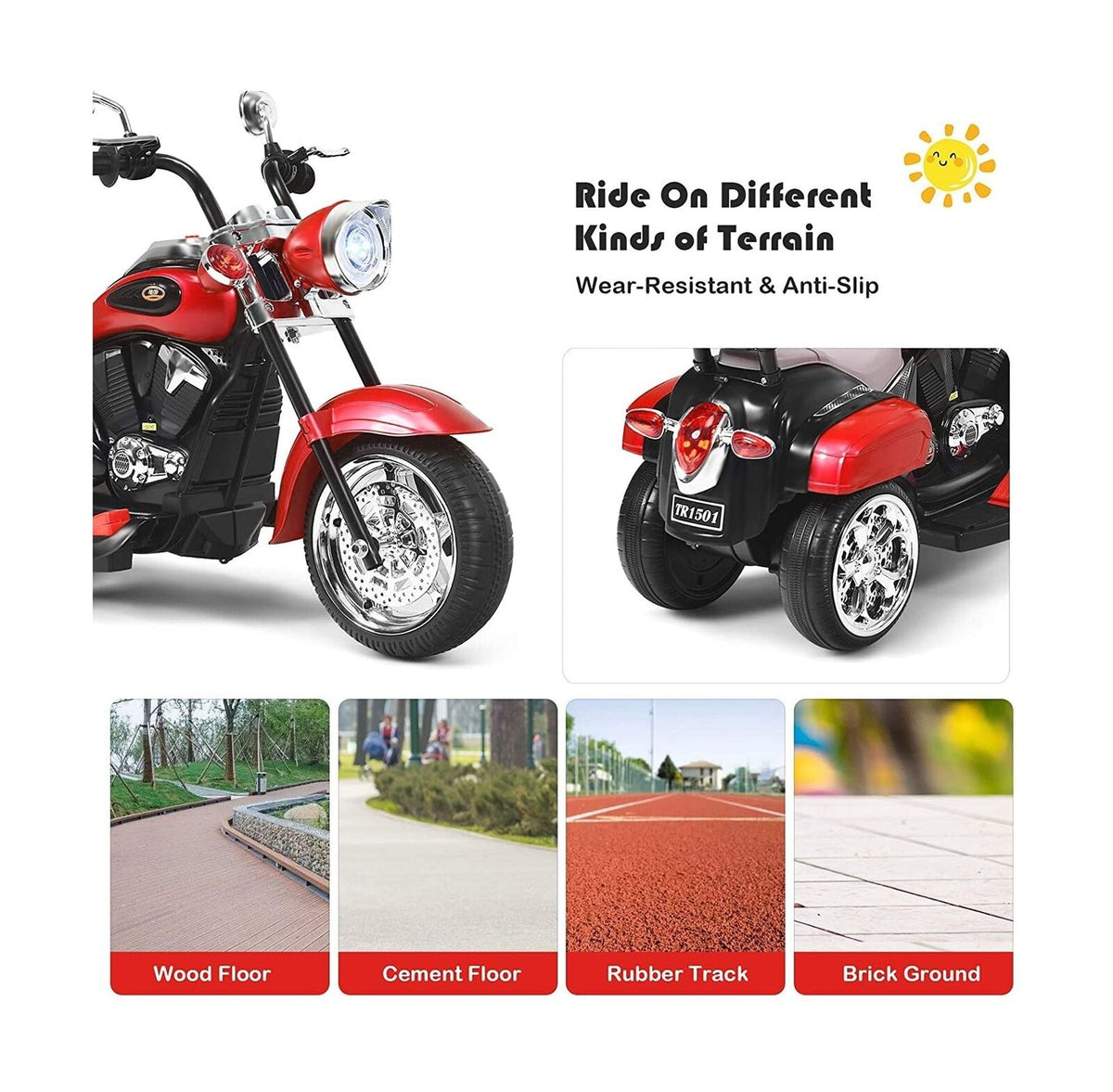 Topment Kids Electric Motorcycle, 6 V Rechargeable Battery Powered Ride on Toy MagicCars