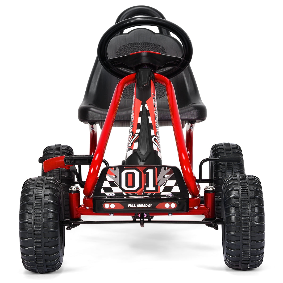 4 Wheel Pedal Powered Ride On with Adjustable Seat-Red GBruno Store