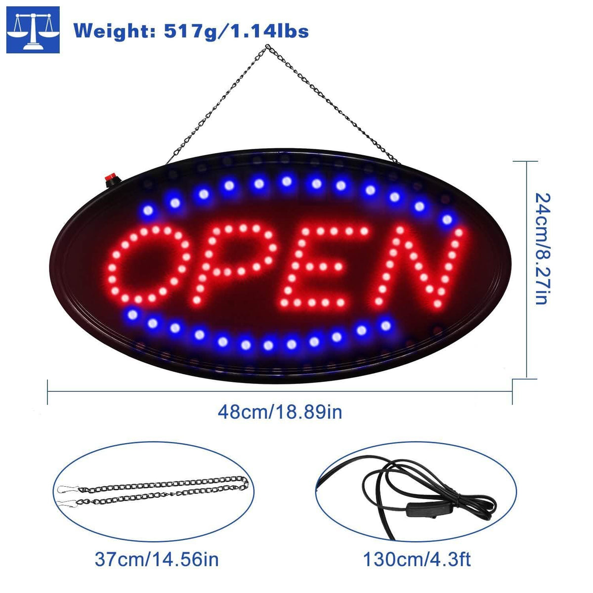 Ultra Bright LED Neon Open Sign