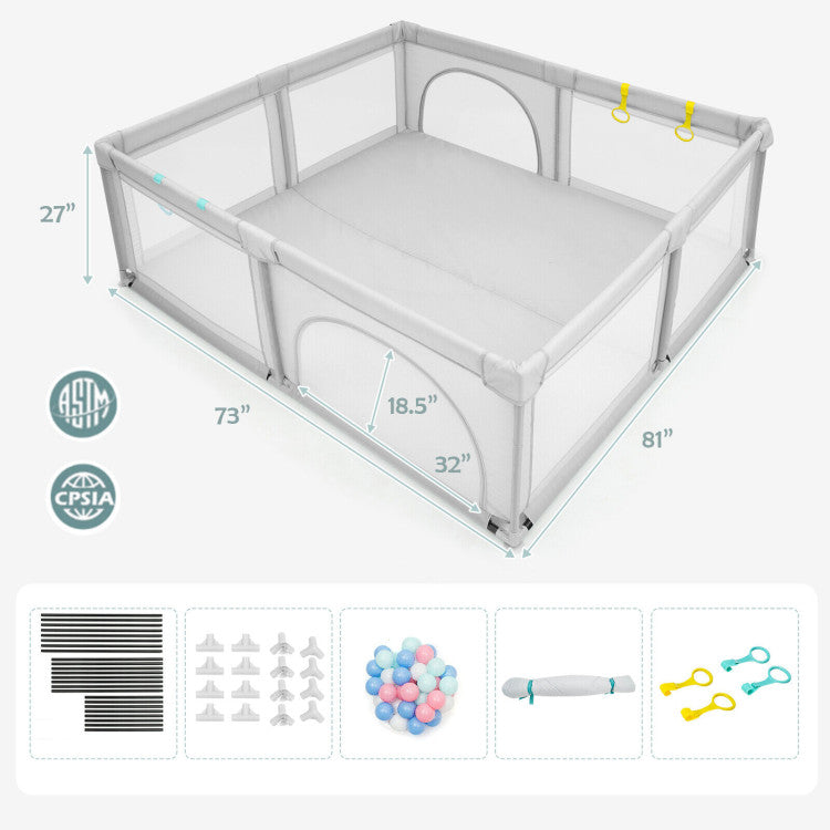Wooden Baby Walker and Large Infant Playpen Bundle GBruno Store