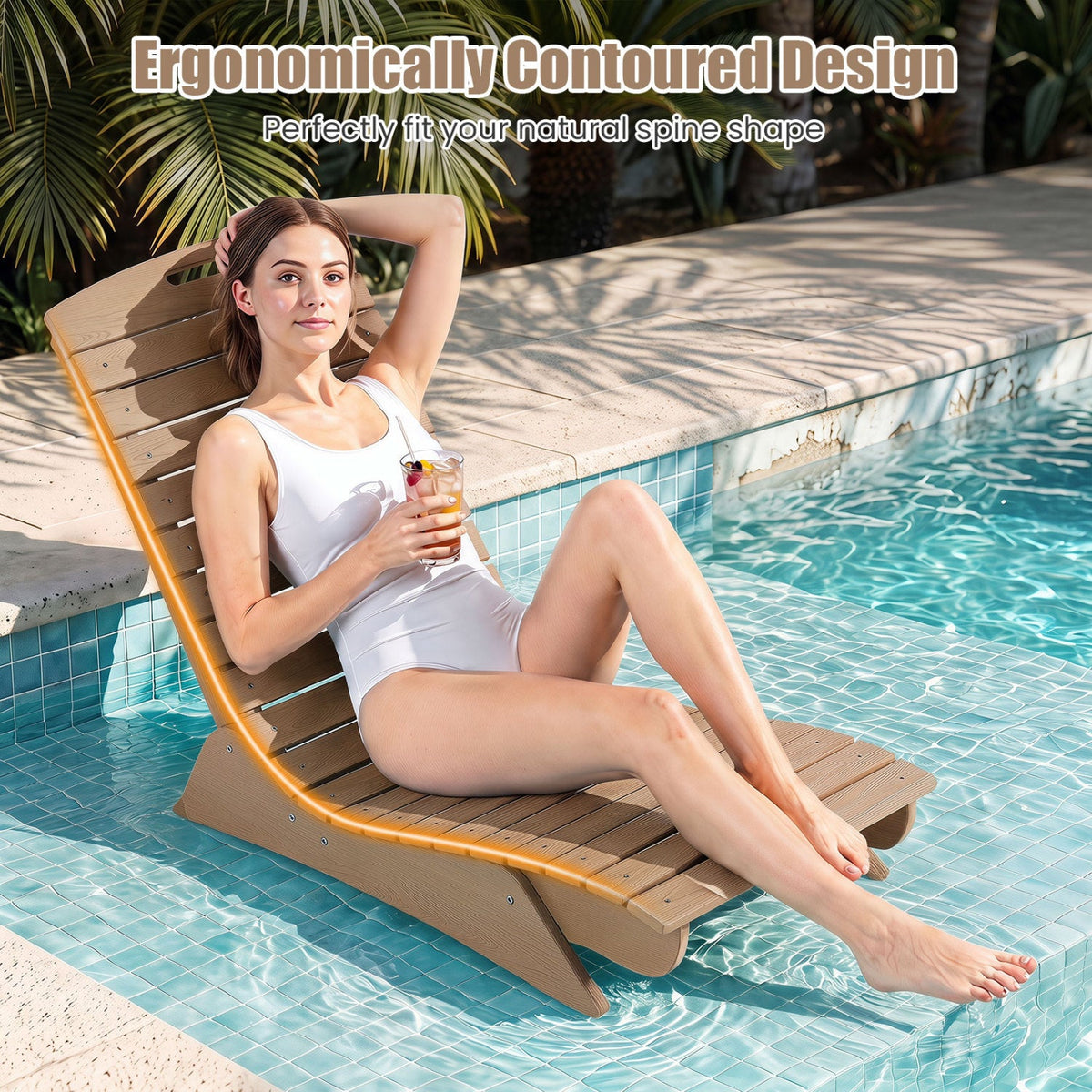In-Pool Lounge Chair with Contoured Ergonomic Design DirectDeals