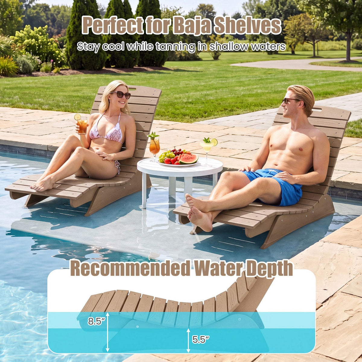 In-Pool Lounge Chair with Contoured Ergonomic Design DirectDeals