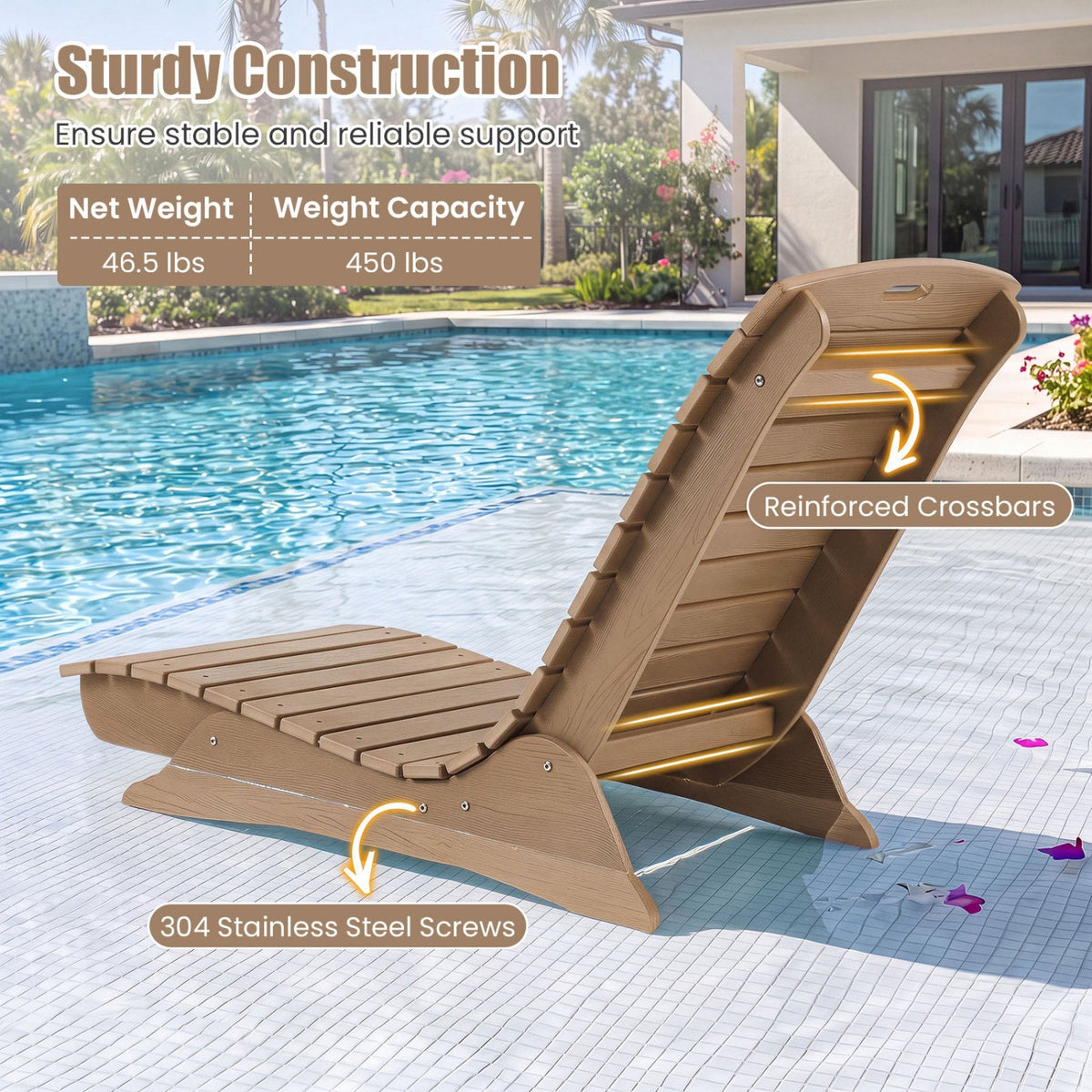 In-Pool Lounge Chair with Contoured Ergonomic Design DirectDeals