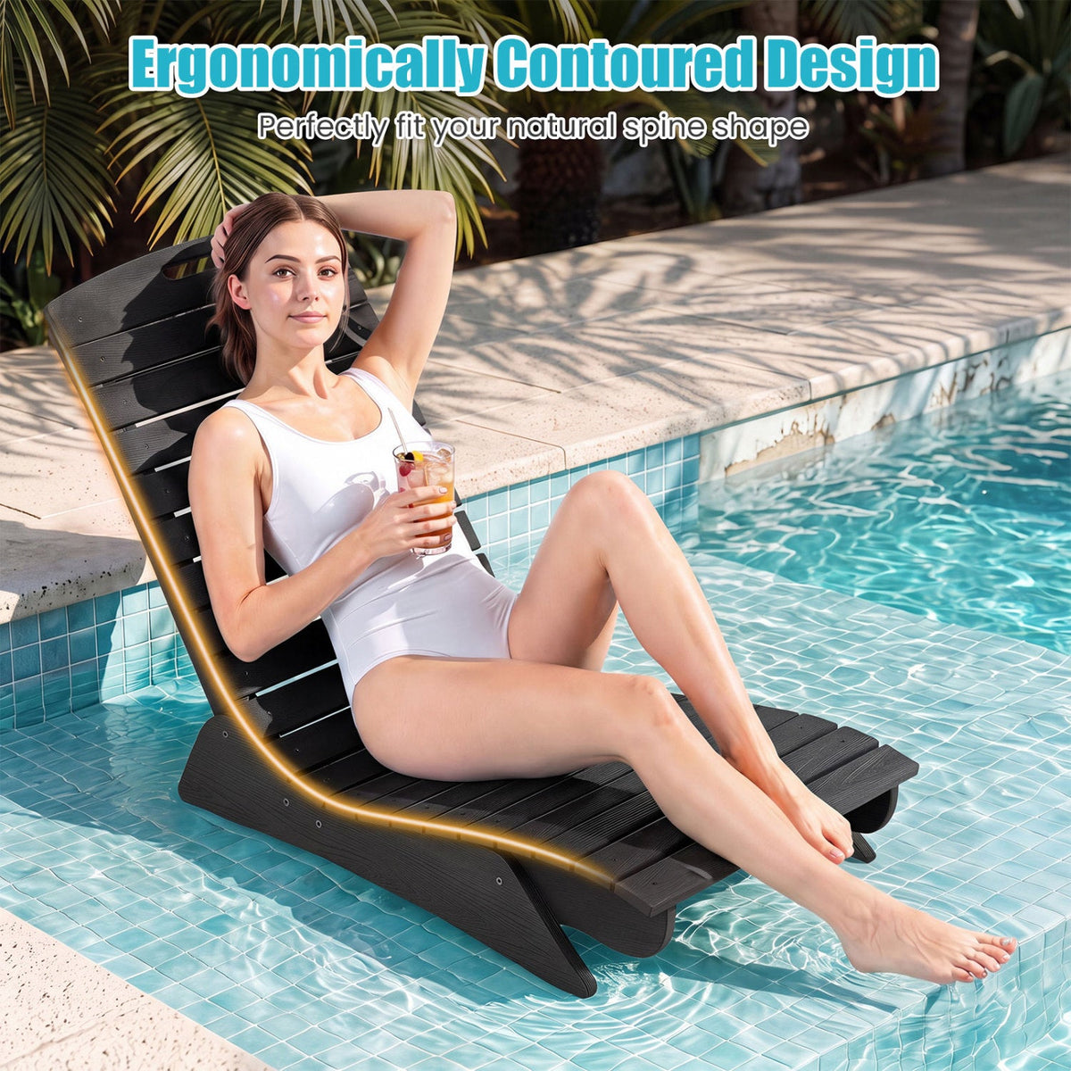 In-Pool Lounge Chair with Contoured Ergonomic Design DirectDeals
