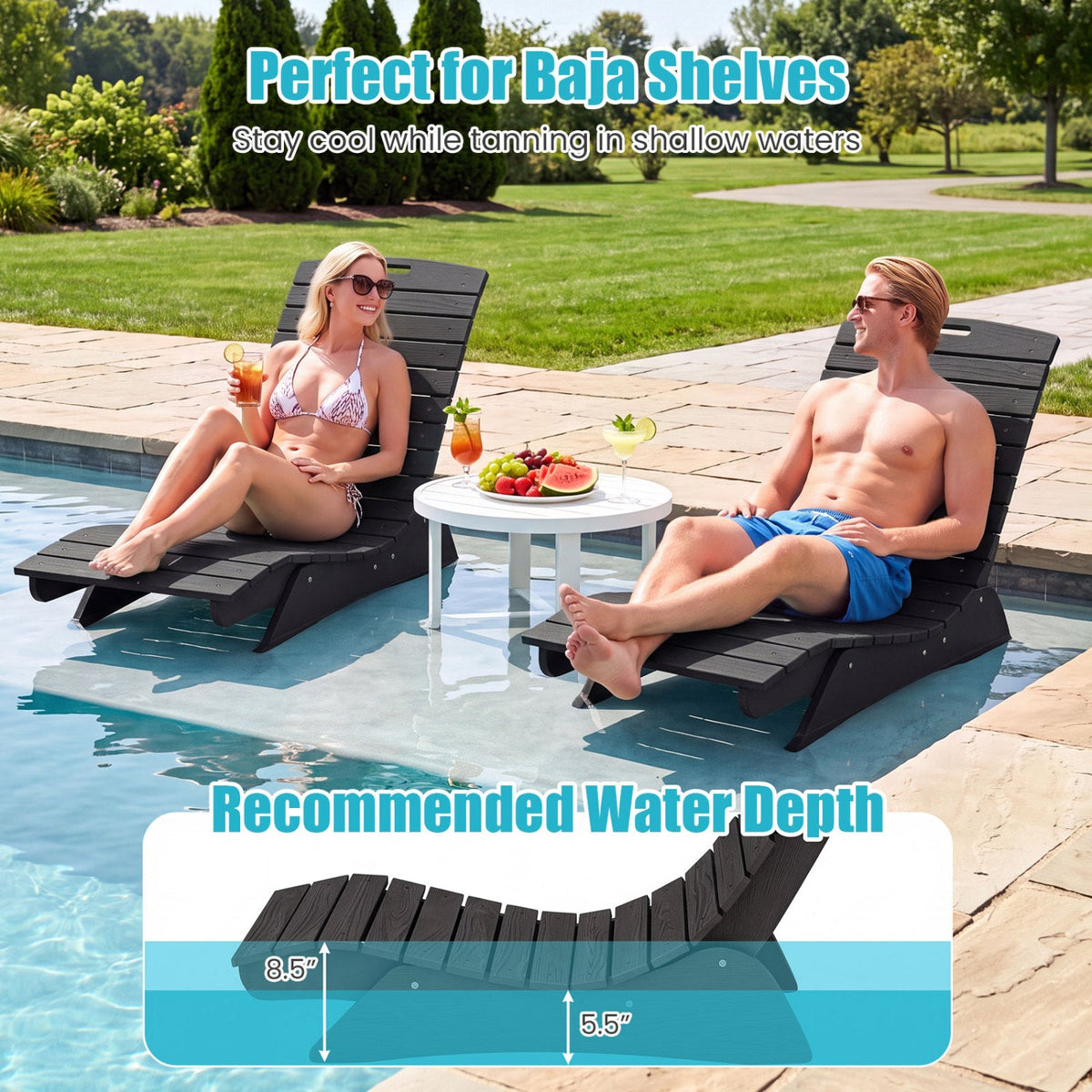 In-Pool Lounge Chair with Contoured Ergonomic Design DirectDeals