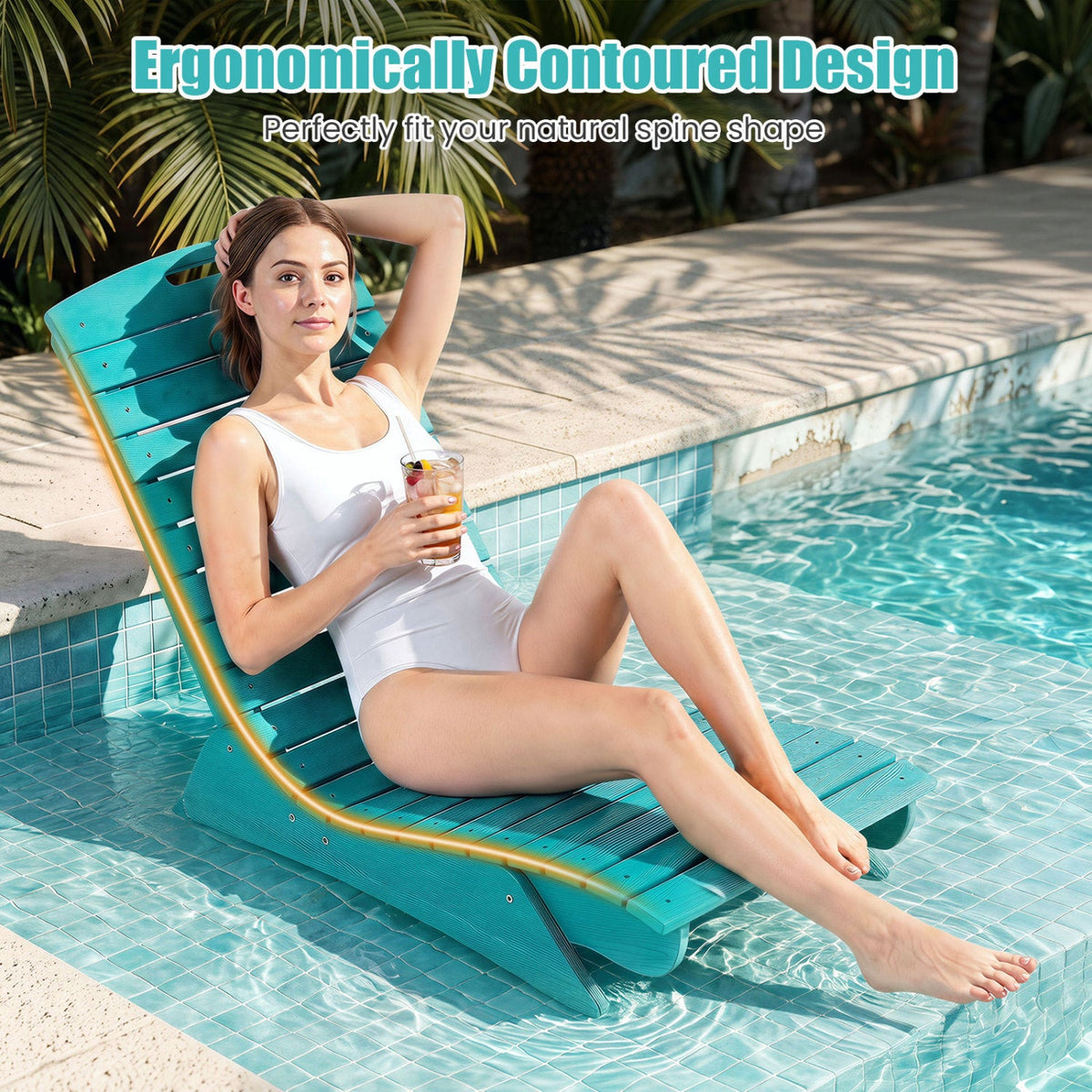 In-Pool Lounge Chair with Contoured Ergonomic Design DirectDeals