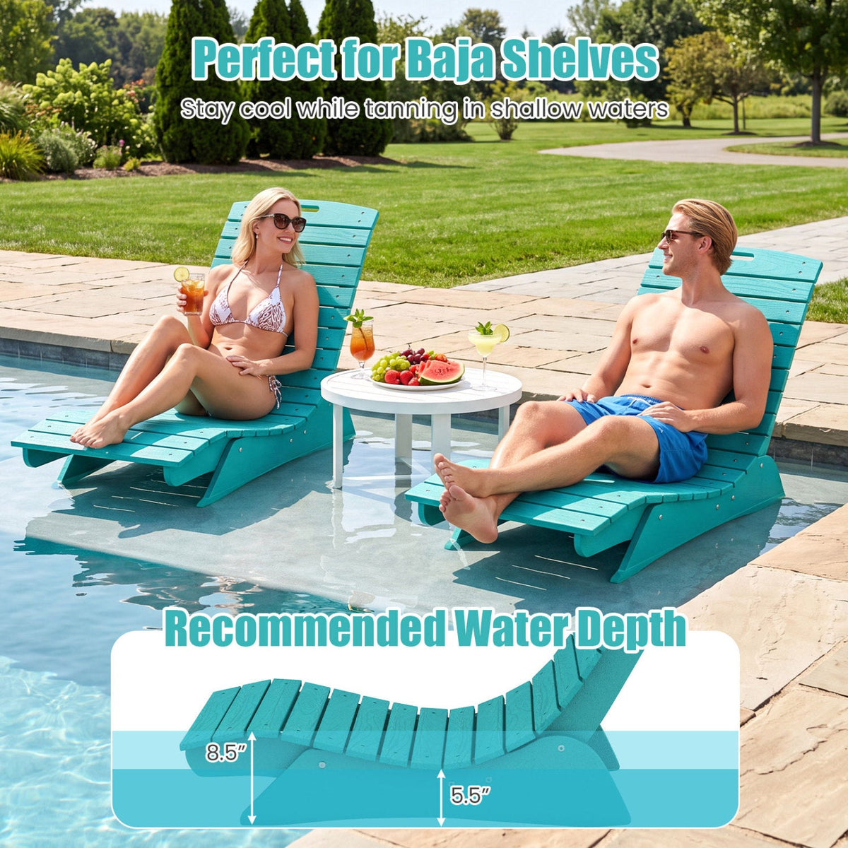 In-Pool Lounge Chair with Contoured Ergonomic Design DirectDeals