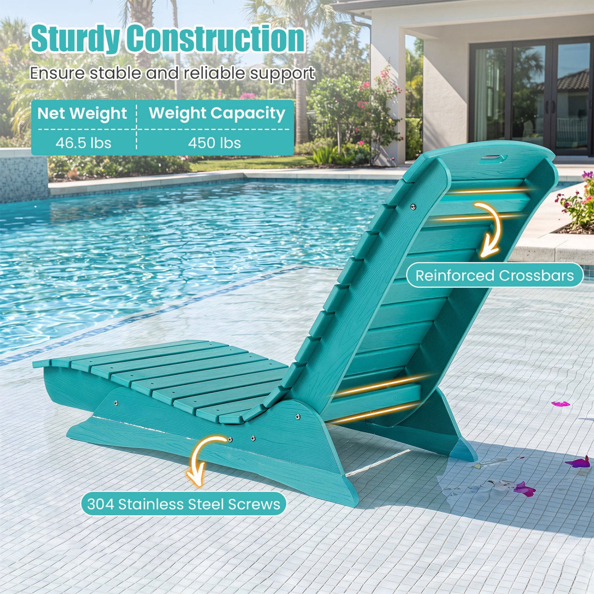 In-Pool Lounge Chair with Contoured Ergonomic Design DirectDeals