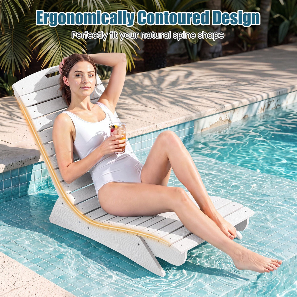 In-Pool Lounge Chair with Contoured Ergonomic Design DirectDeals