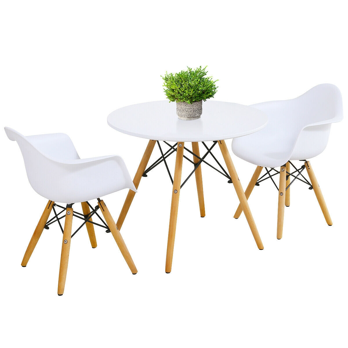 3 Pieces Kid's Modern Round Table Chair Set GBruno Store