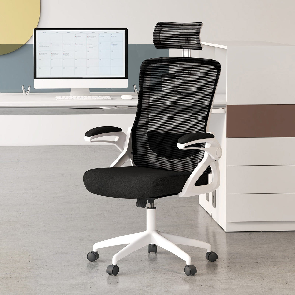 Adjustable Swivel Task Chair Ergonomic Office Chair with Adjustable Lumbar Support