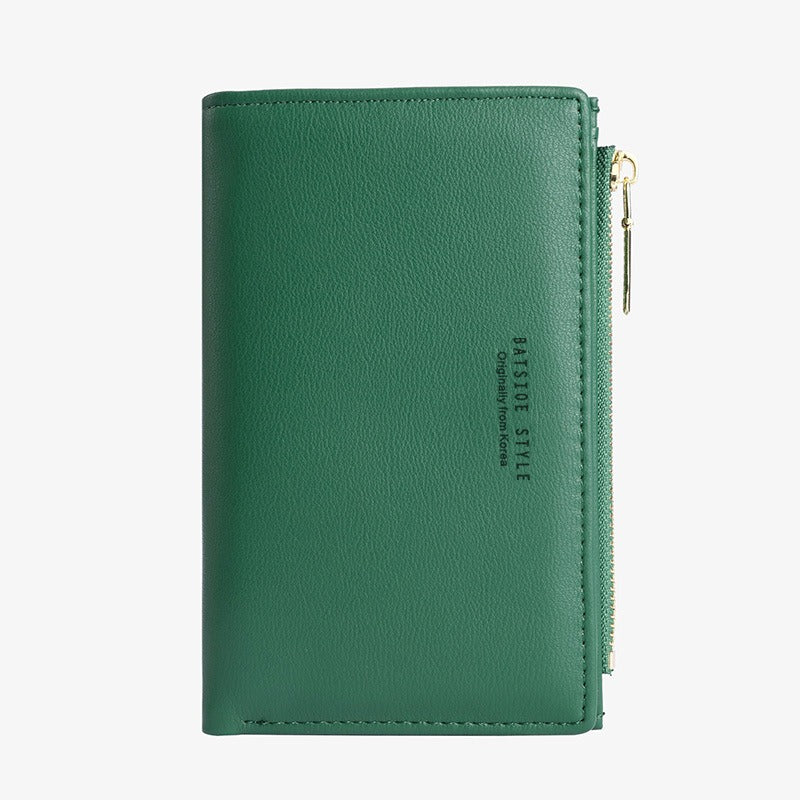 Women's wallet simple ultra-thin side zipper medium coin purse student bag