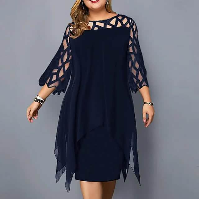 Women's Plus Size Solid Color Sheath Dress