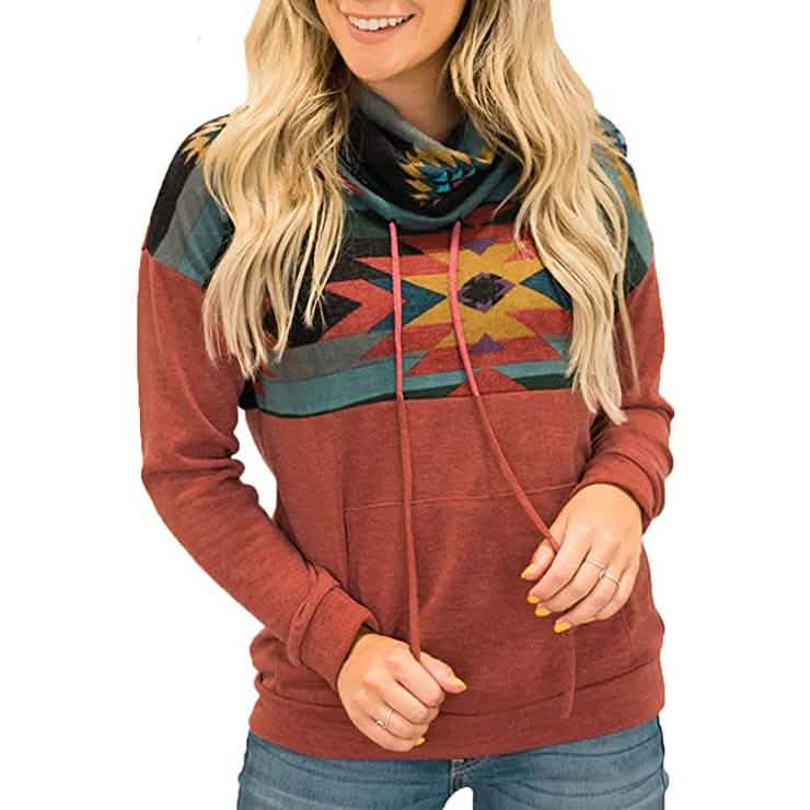 Women's Quarter Zip Color Block Pullover Sweatshirt